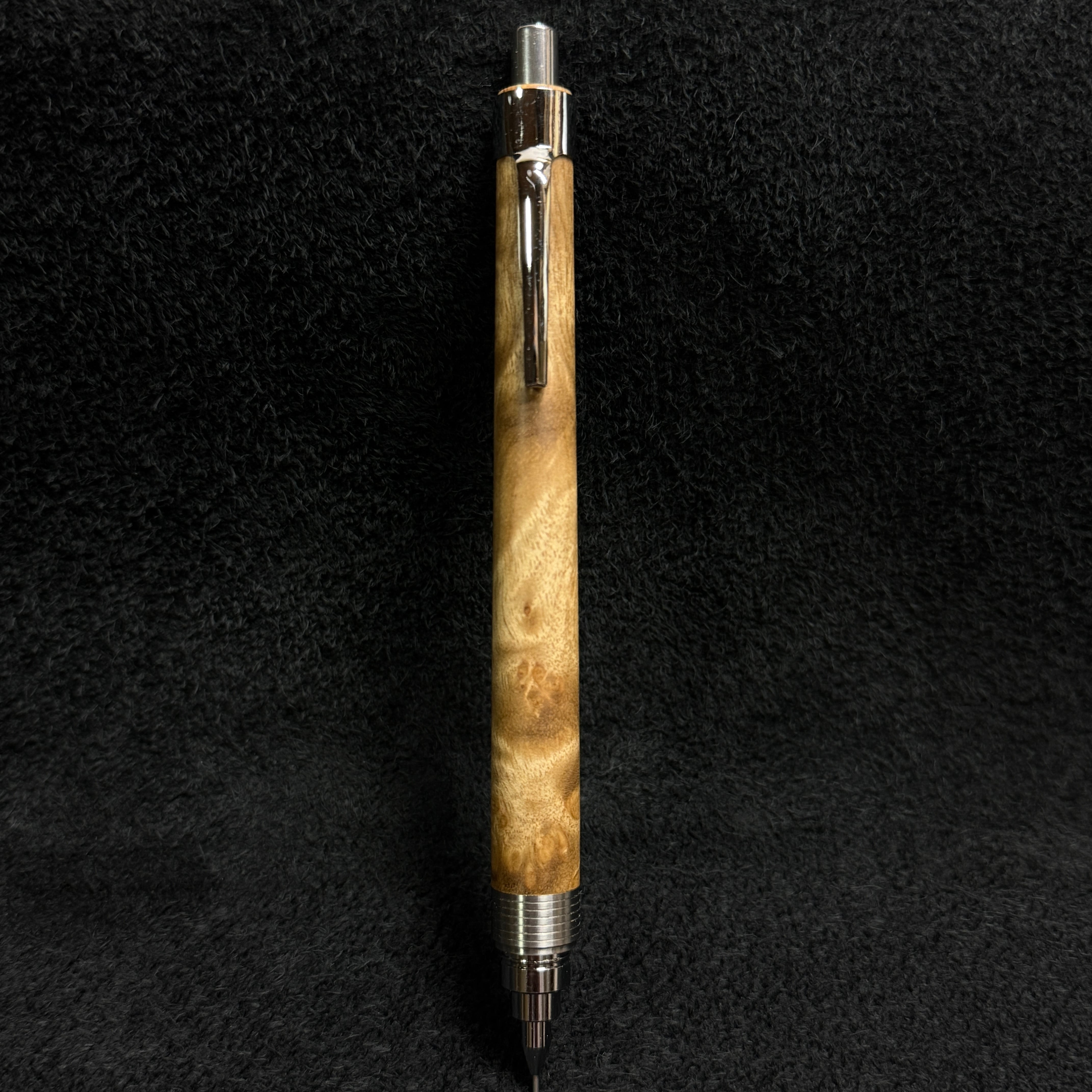 259マーブルウッド木製シャーペン 超低重心溝付き ステンレス | handwood