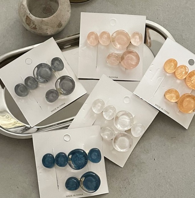 クリア バブル ヘアクリップ ヘアピン ヘアアクセサリー 2点セット シュシュ 髪飾り