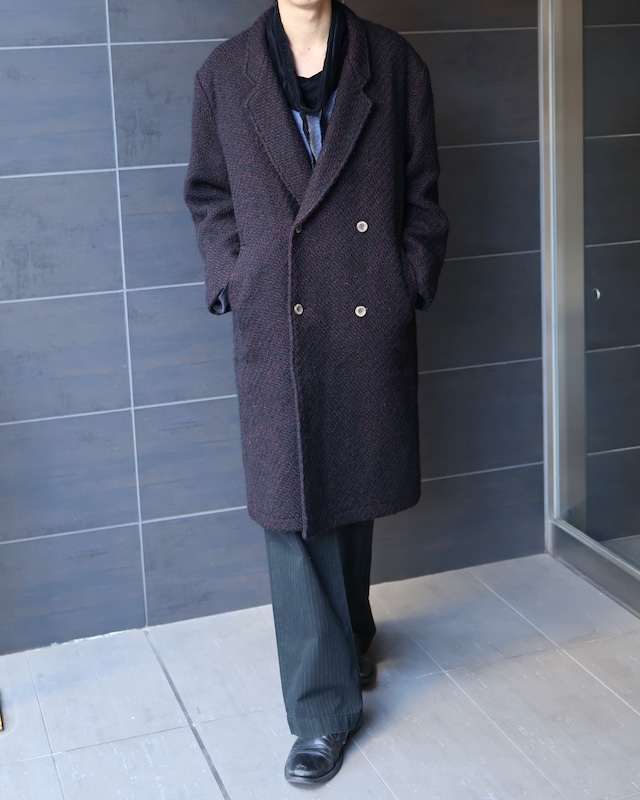 Wool double long coat
