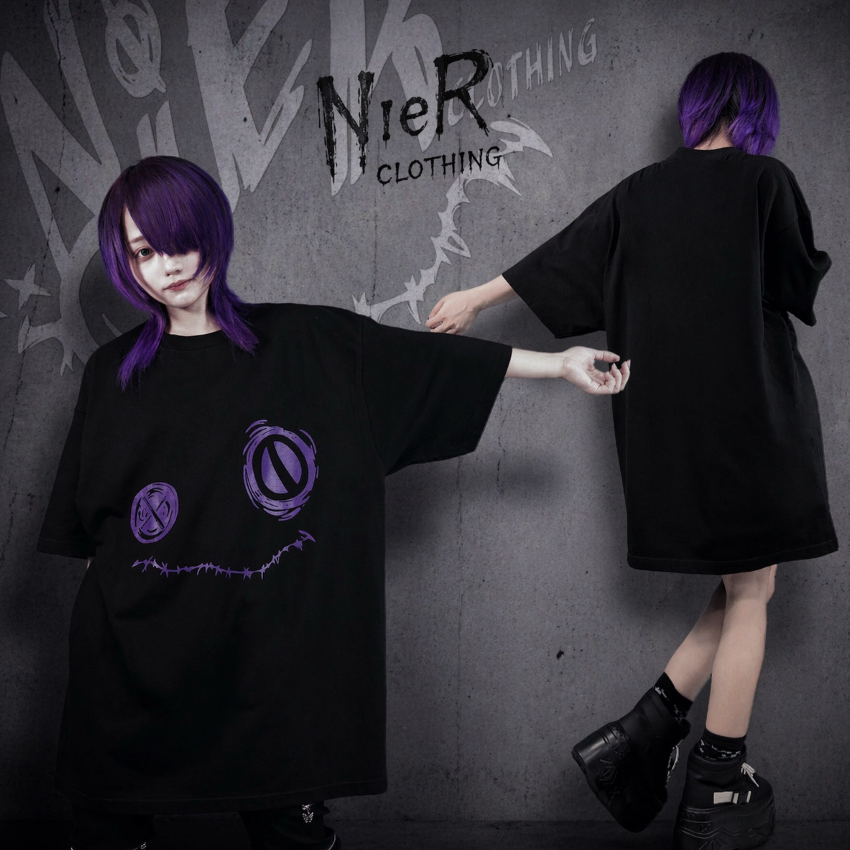 OVERSIZE CUTSEW【PURPLE FACE】 | NIER CLOTHING