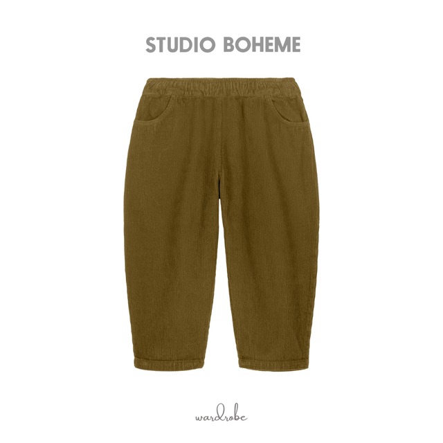 即納【STUDIO BOHEME】36m~8y CARROT PANTS / GREEN NATURIA / パンツ / ボエム