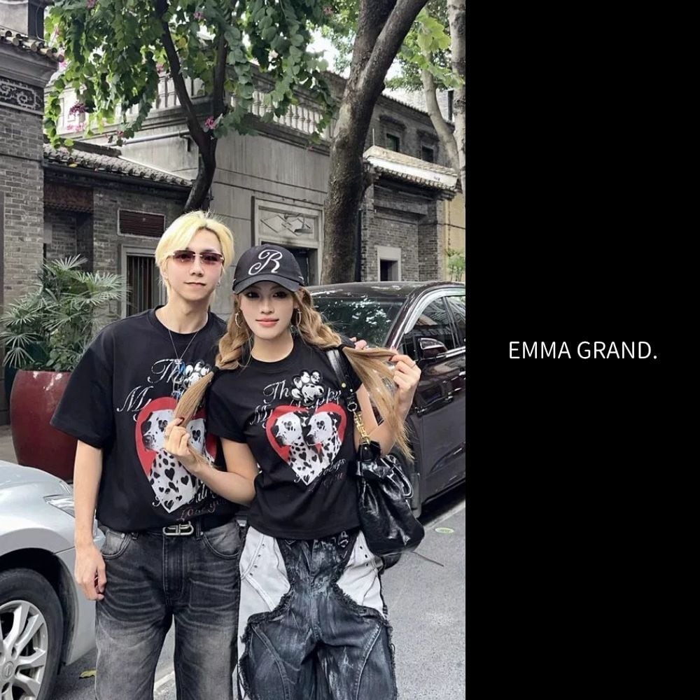 ダルメシアンの立体肉球ワッペンTシャツ E00671 | EMMA GRAND.