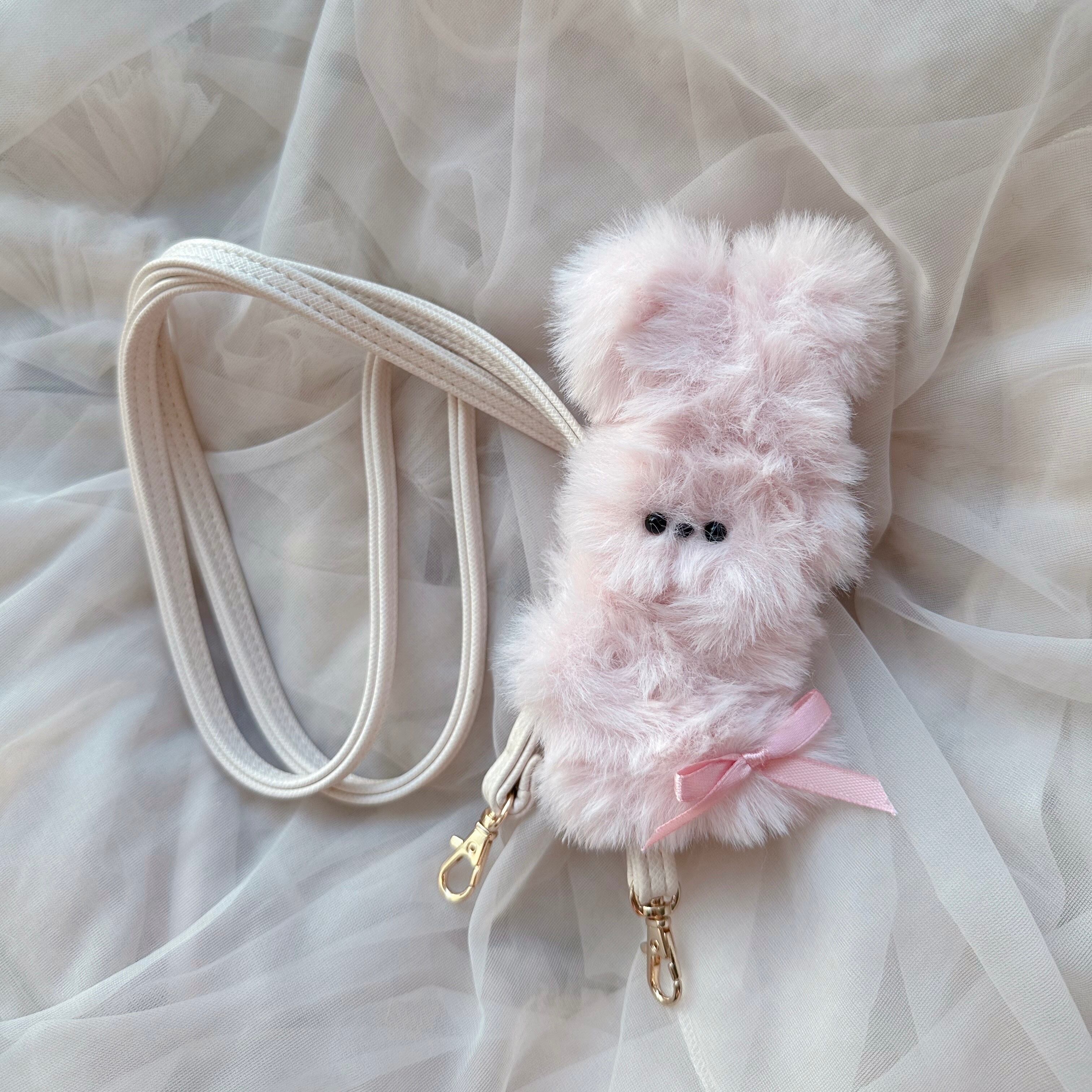 もふもふ スマホショルダーストラップ hug bunny pink | PAY ID