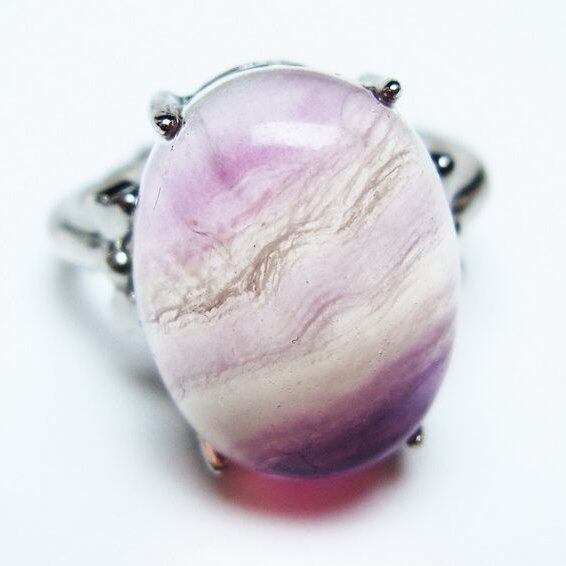 フローライト リング 蛍石 指輪 フリーサイズ 16号 一点物 メール便可 [M便 1/20] 115-7024