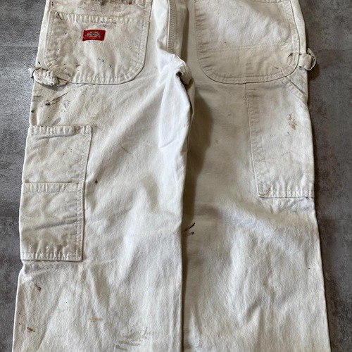 00s- Dickies ペインターパンツ ホワイト トリプルステッチ 無地 エルサルバドル製 34/32 pants 詳細写真17
