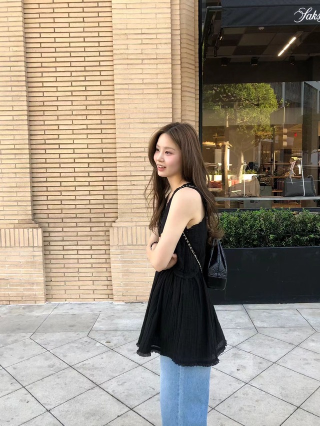 (予約) ounce / Sheer U-neck one-piece 2color