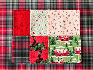 Moda Holiday Cheer クリスマスカットクロスセット4｜22×54cm