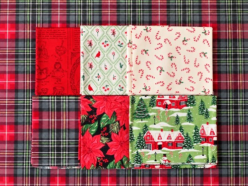 Moda Holiday Cheer クリスマスカットクロスセット4｜22×54cm