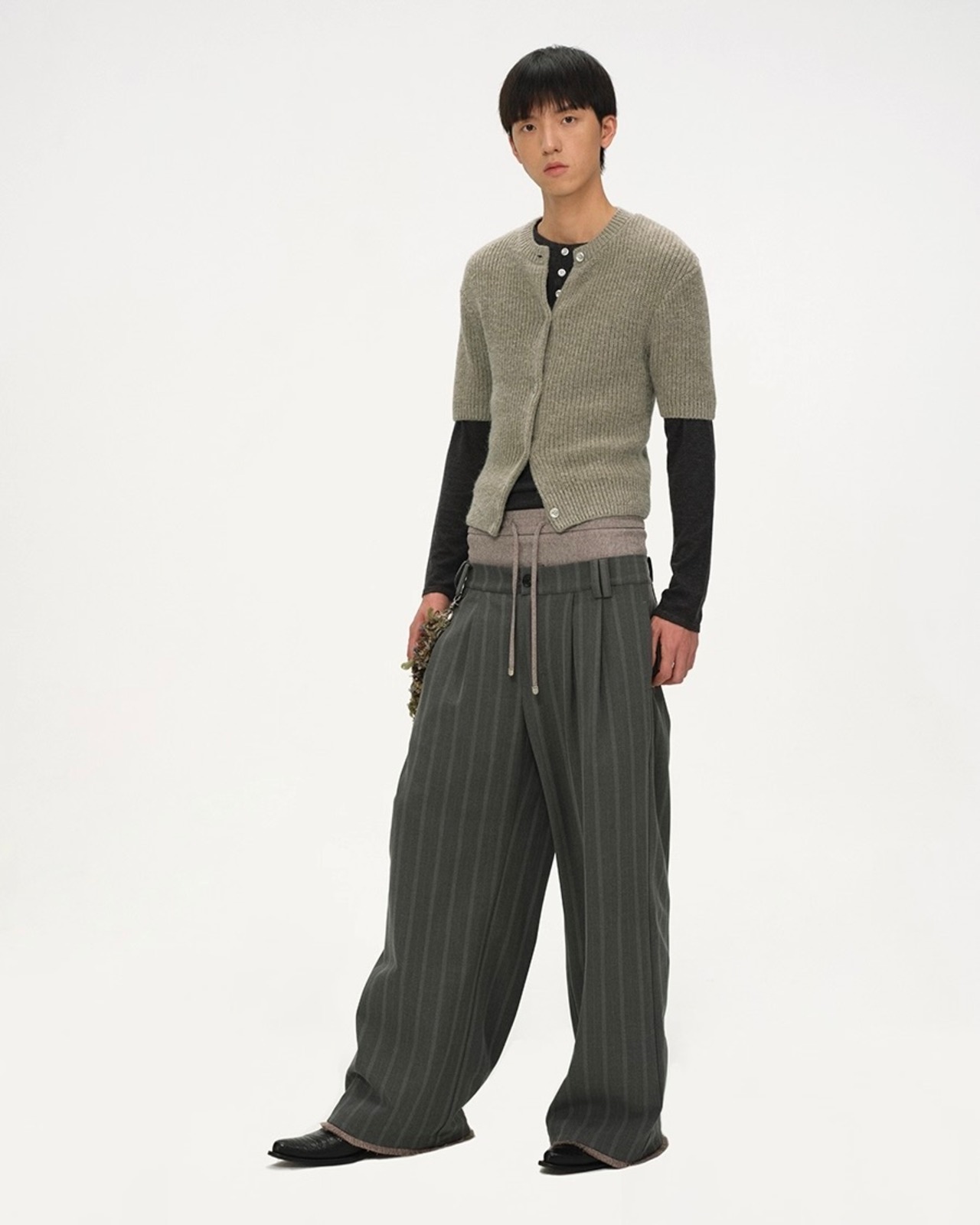 BALIANG Shadow Fall Double Patch Wide Trousers