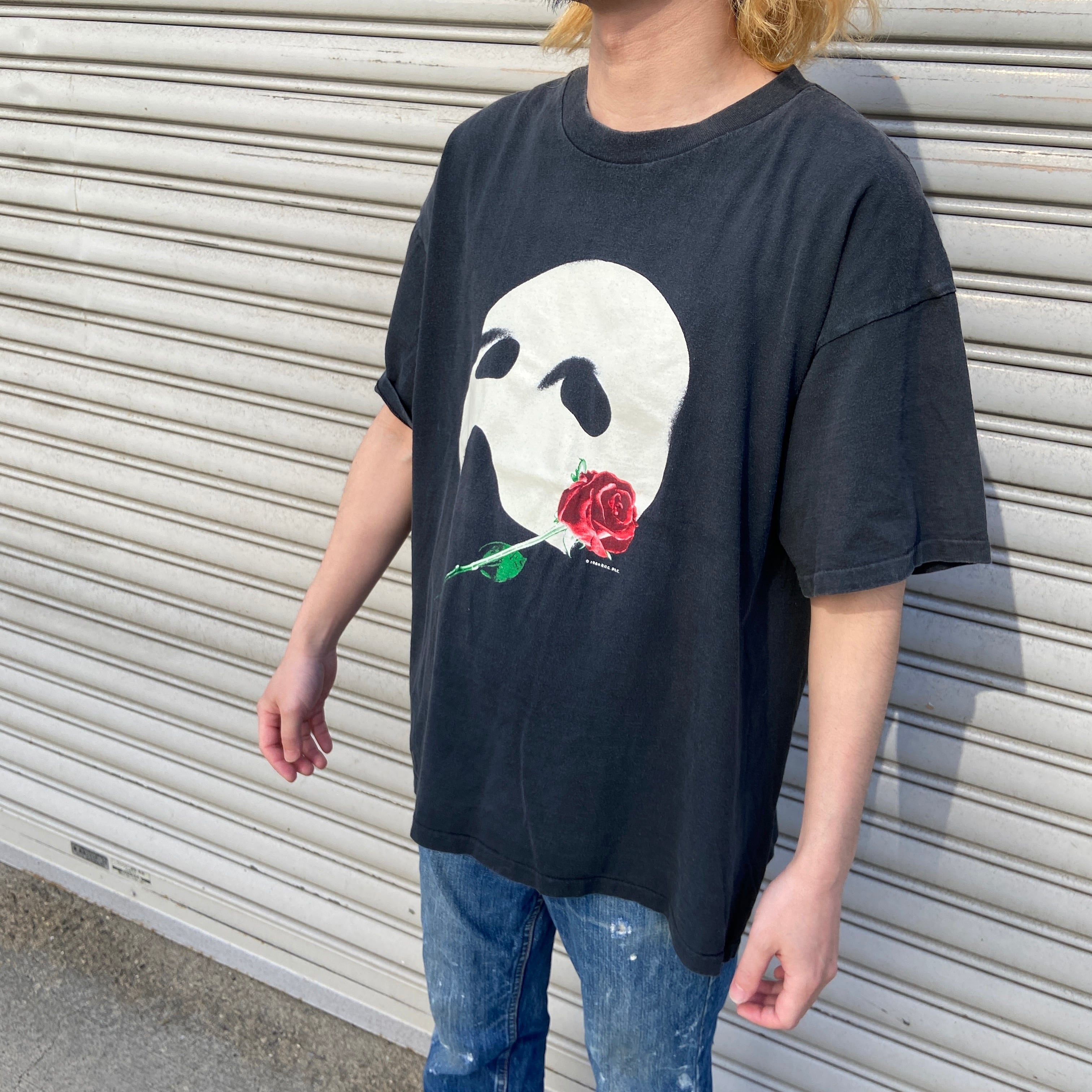 オペラ座の怪人 Tシャツ 80s USA製 黒 ミュージカル コピーライト入り