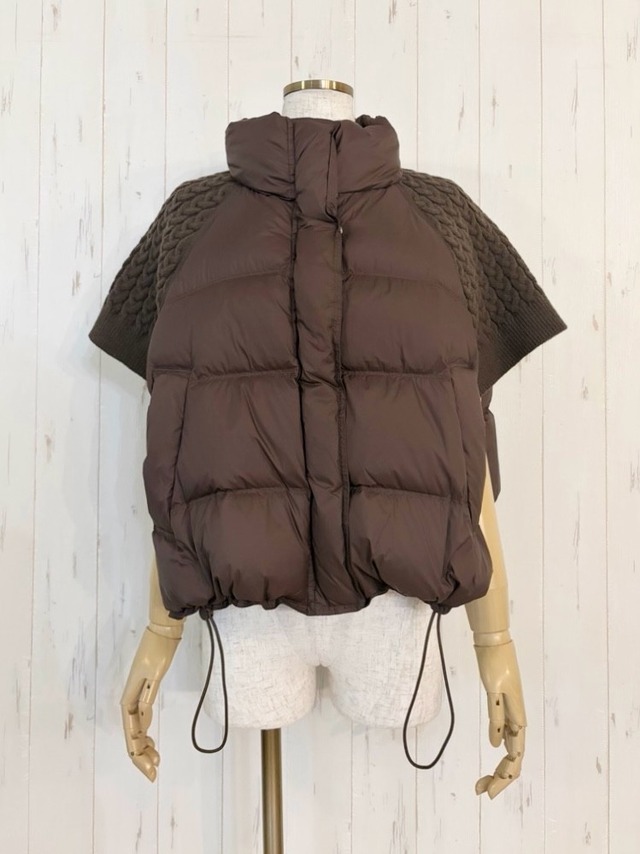 【10/下旬〜11/上旬入荷次第お届けのご予約】 L'ours Polaire et Bleu/ルスポレール&ブリュ ニットコンビバルーンダウンベスト 26313044