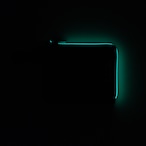 vibram Lzip wallet (black×clear) with green glowing zip