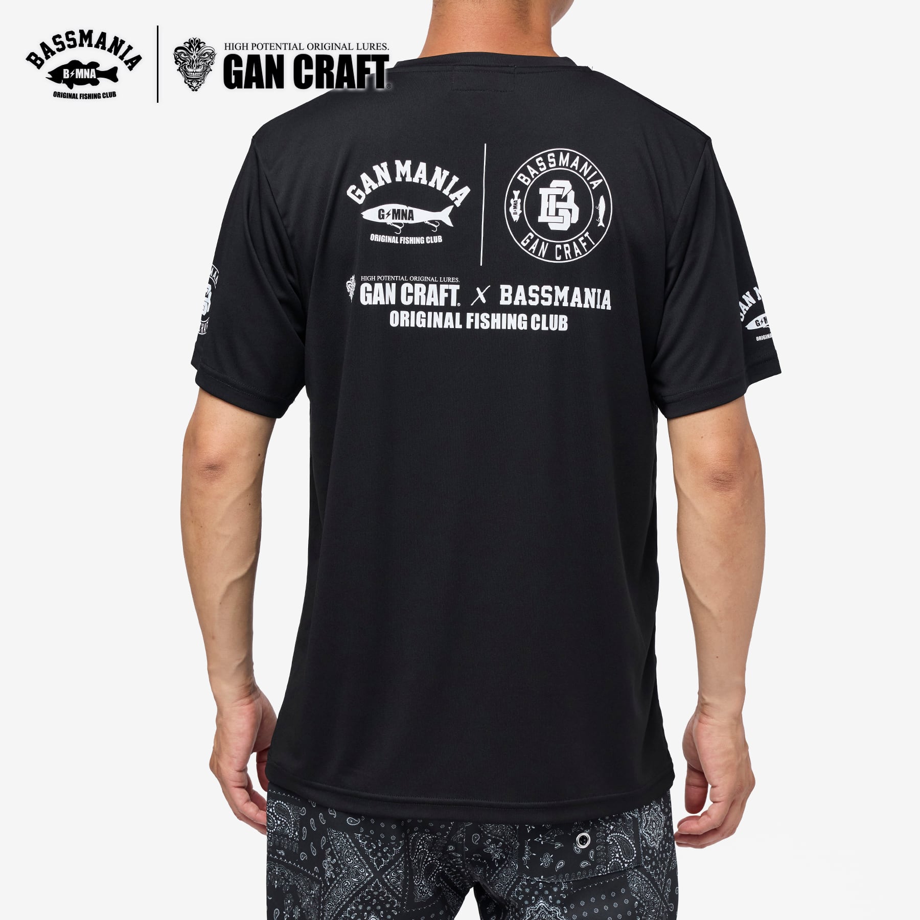 GANCRAFT×BASSMANIA】GANMANIA LOGO ドライTシャツ ［BLK］ | bassmania.jp