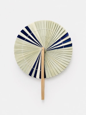 折りたたみうちわ｜青｜Folding Bamboo Fan Blue