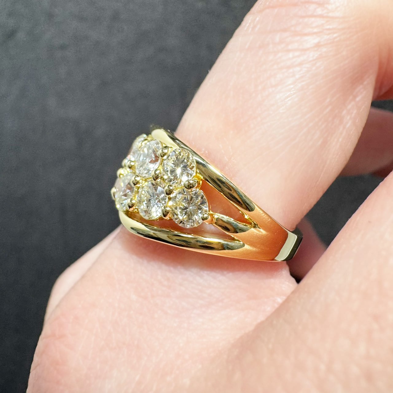 K18YG 2.188ct ダイヤモンド クラスター リング | カオキ | 日本最大級