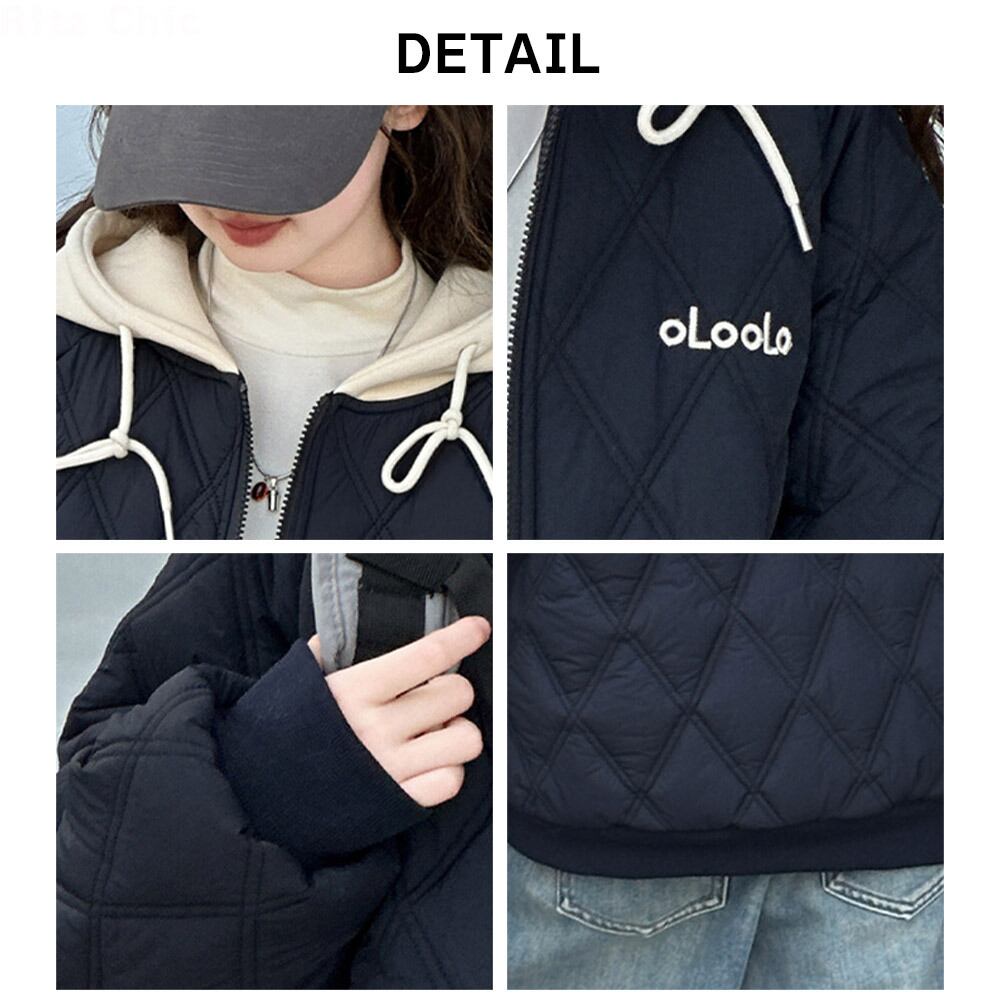 【送料無料】 子供服 女の子 フード付き 中綿 ジャケット キッズ 小学生 中学生 秋冬 アウター おしゃれ カジュアル シンプル 防寒 保温 暖かい 防風 アウトドア 通学 大人可愛い 大人女子