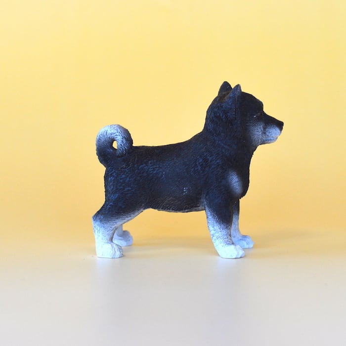 豆柴 柴犬 黒柴 子犬 ミニチュアアニマル 小さな動物の世界 レトロ