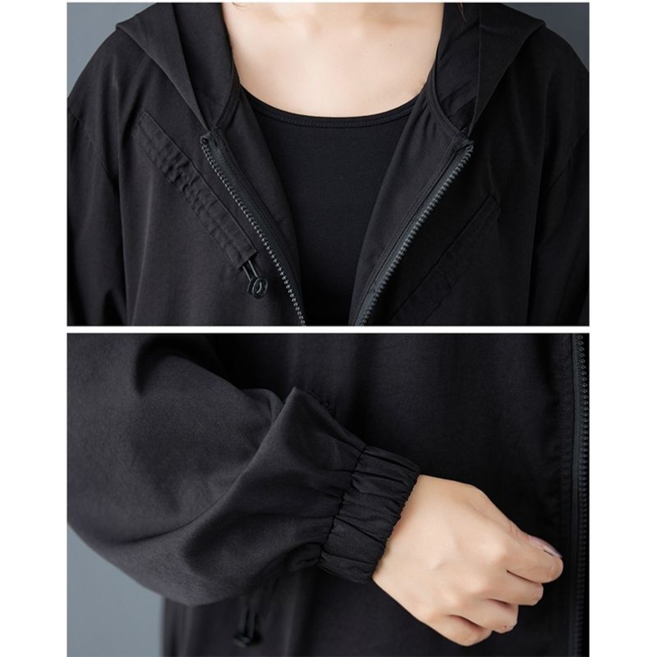 ドローストリングデザイン ジップアップコート 60009