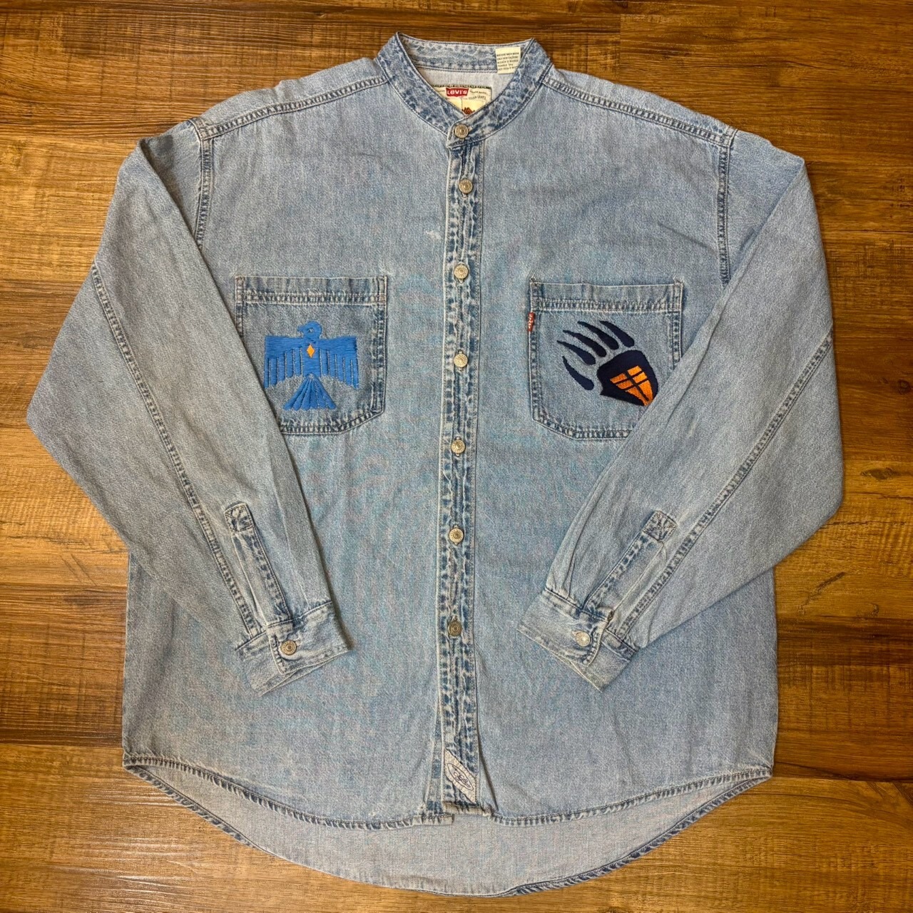 ナスングワム【Nasngwam】Indian motif Denim Shirt　Lサイズ - 1