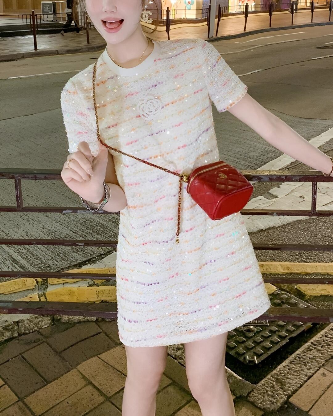 カメリアスパンコールマルチボーダーワンピース 2503103