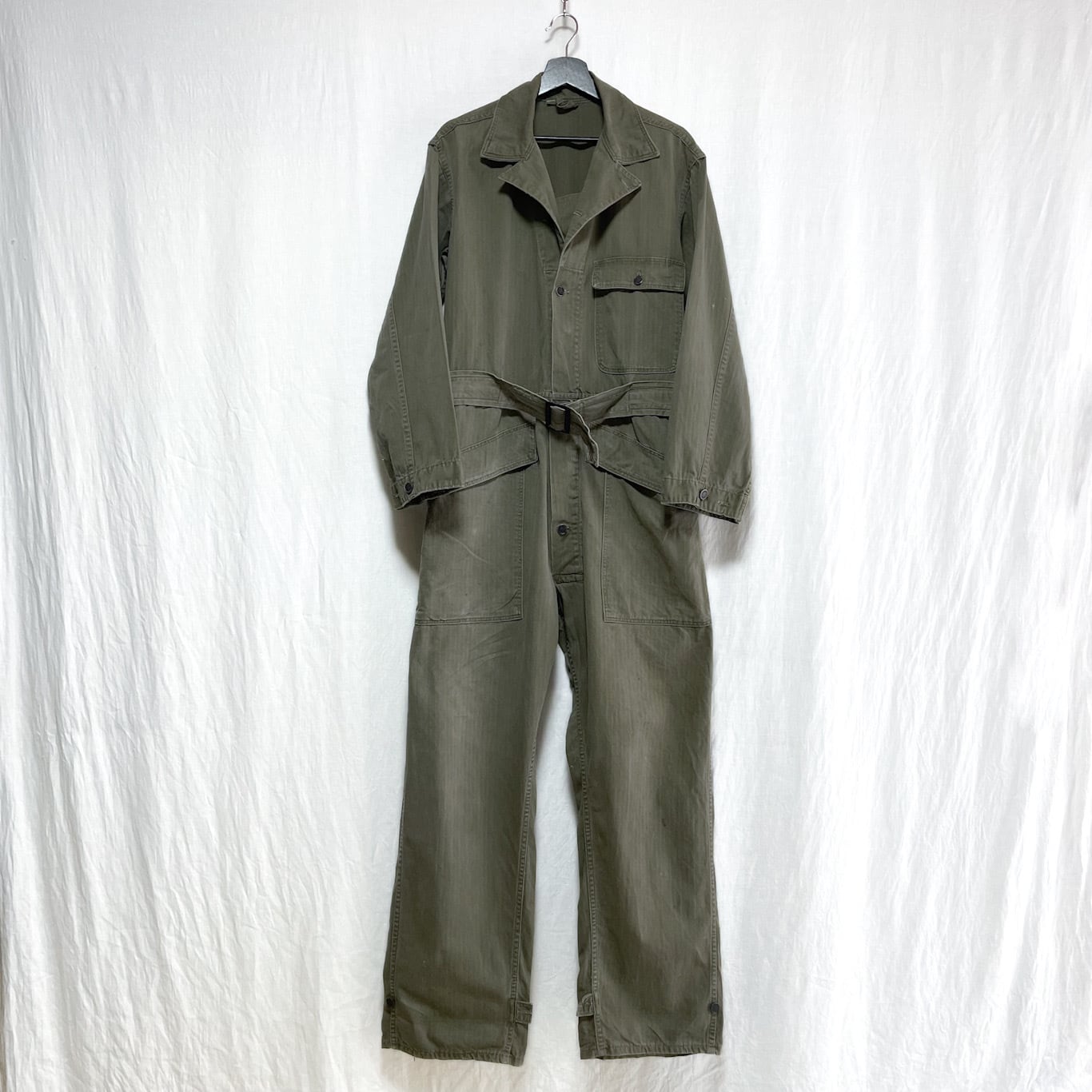 40s 米軍 実物 M-43 HBT メカニック オールインワン ツナギ 38R 40s 米軍 実物 M-43 HBT メカニック オールインワン ツナギ 38R