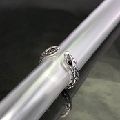 TWO HEADED SNAKE RING with BLACK DIAMOND EYES / スネークリング ブラックダイヤモンドアイ