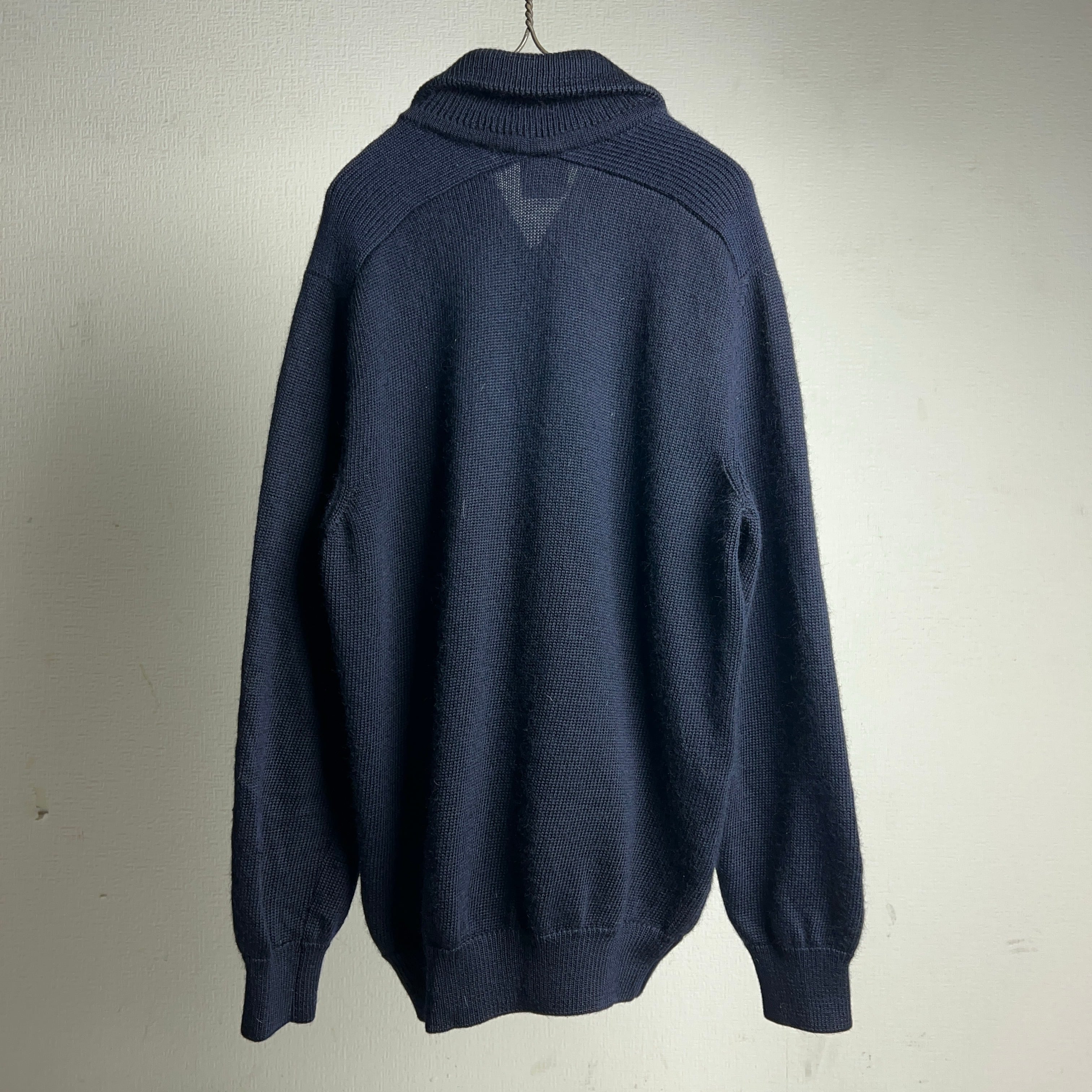 【美品】エルメネジルドゼニア　ニット　ハーフジップ　大きいサイズ　千鳥格子　XL 美品】エルメネジルドゼニア ニット ハーフジップ 大きいサイズ 千鳥格