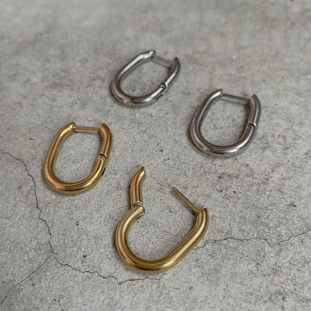 Stainless oval hoop pierce【316L】