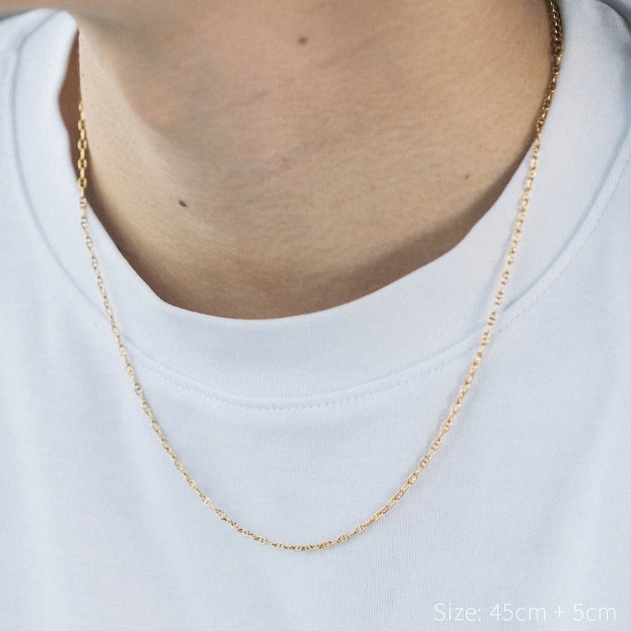 ゴールド アンカー チェーン ネックレス #n83 fine anchor chain necklace (gold) #n83 | garcia