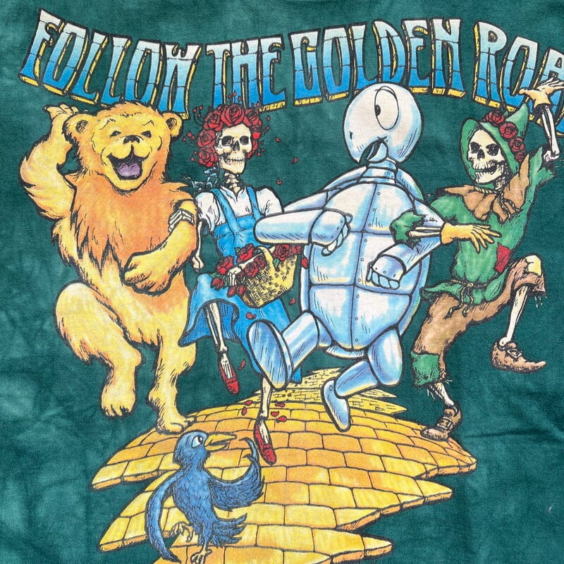 90's GRATEFUL DEAD グレイトフルデッド FOLLOW THE GOLDEN ROAD FALL TOUR 1994 プリントTee  タイダイ コピーライト LIQUID BLUE リキッドブルー オズの魔法使い Lサイズ USA製 希少 ヴィンテージ BA-2218 RM2637H 