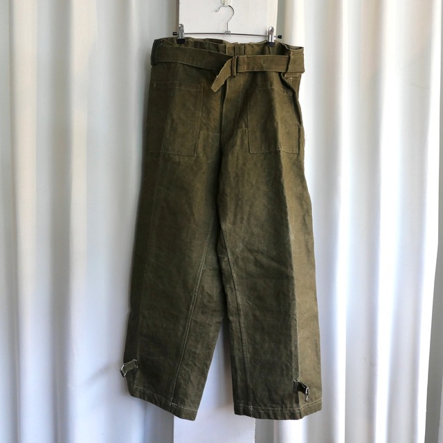 FRENCH ARMY MOTORCYCLE LINEN PANTS