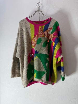 80’s Art ” Kansai Yamamoto ” Patchwork Knit