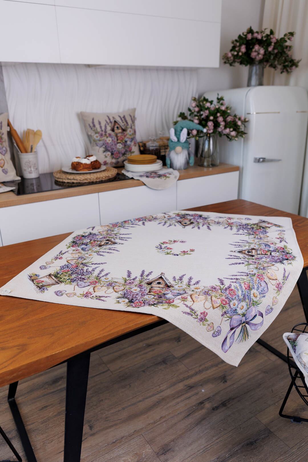 ウクライナ製 テーブルクロス センター マット フラワー 花 ハート