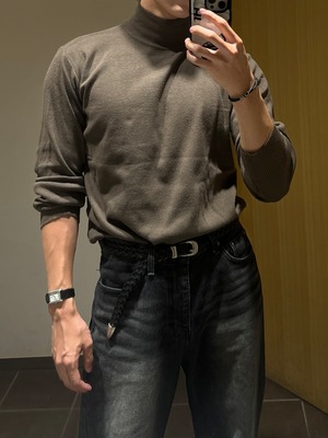 Minimal Ribbed Turtle Neck knit (5color)