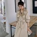 トレンチコート レディース ロングコート バイカラー ボリューム袖 ゆったり 体型カバー 大きいサイズ 秋 春 韓国 ファッション カジュアル ガーリー トレンチコート レディース ロングコート
