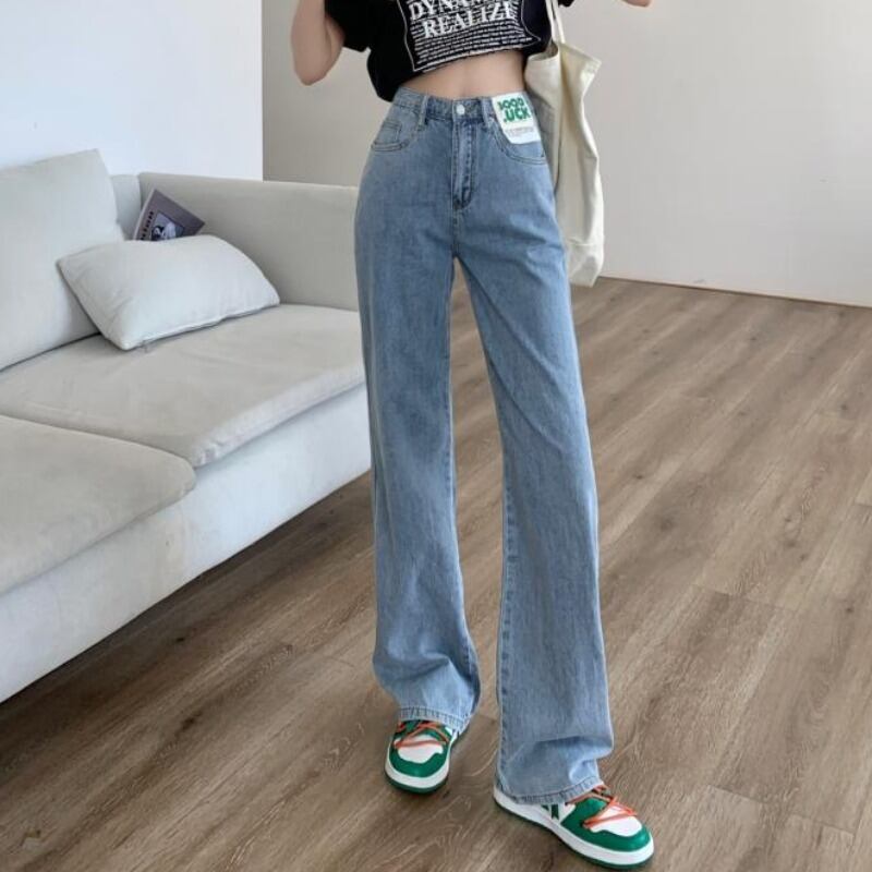 ジーンズ サマースタンダードスタイルハイウェストウェスト薄手ワイドレッグレディース レトロ 夏物 ワイドパンツ YY-ファッション33796921036
