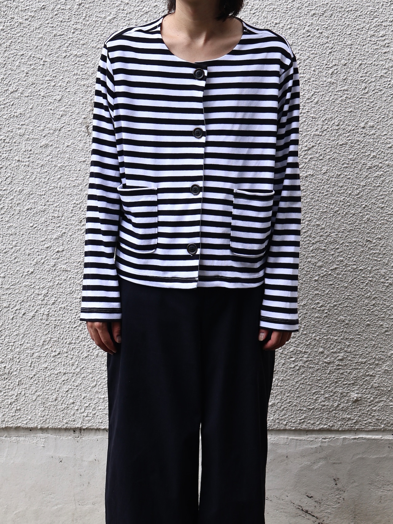 cropped border cardigan