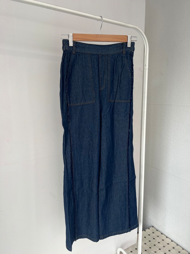 デニムフリンジパンツ