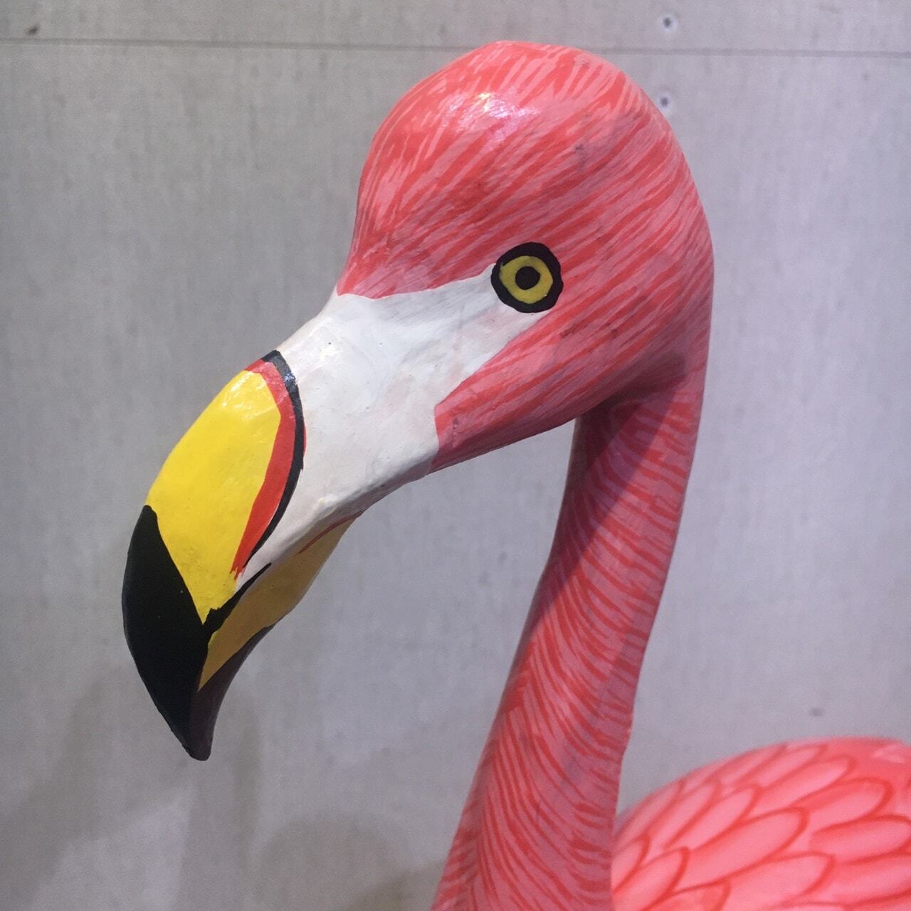 木製フラミンゴ 77cm 鳥のオブジェ インテリア バリ雑貨 アジアン雑貨