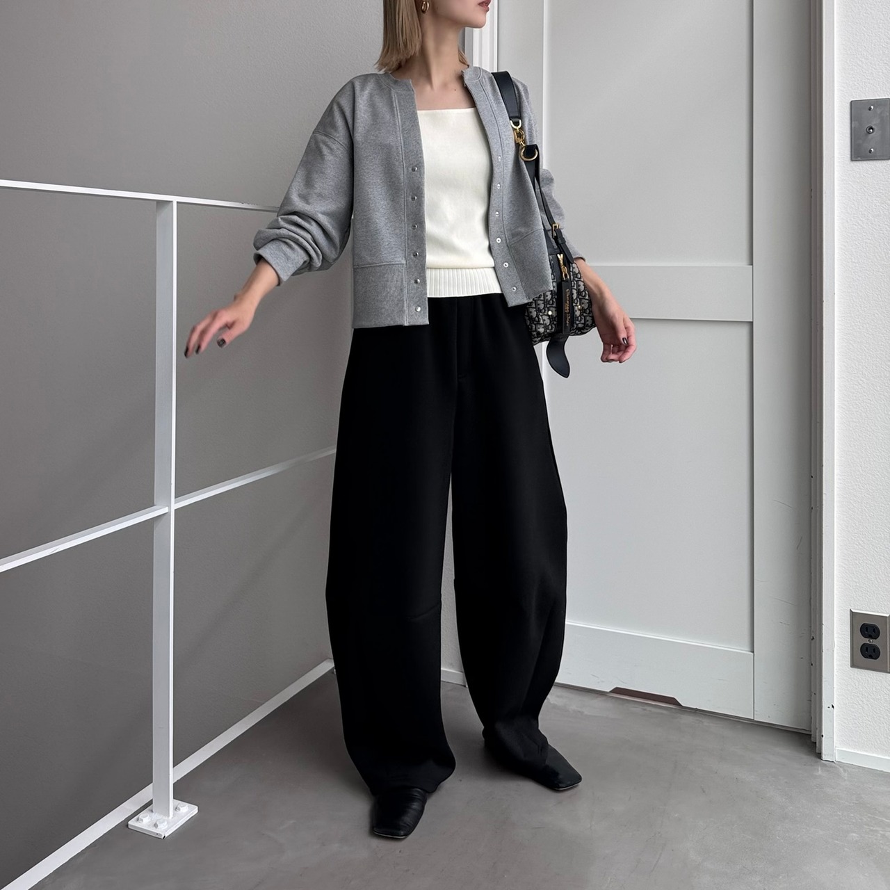 キーネックスウェットCD/グレー