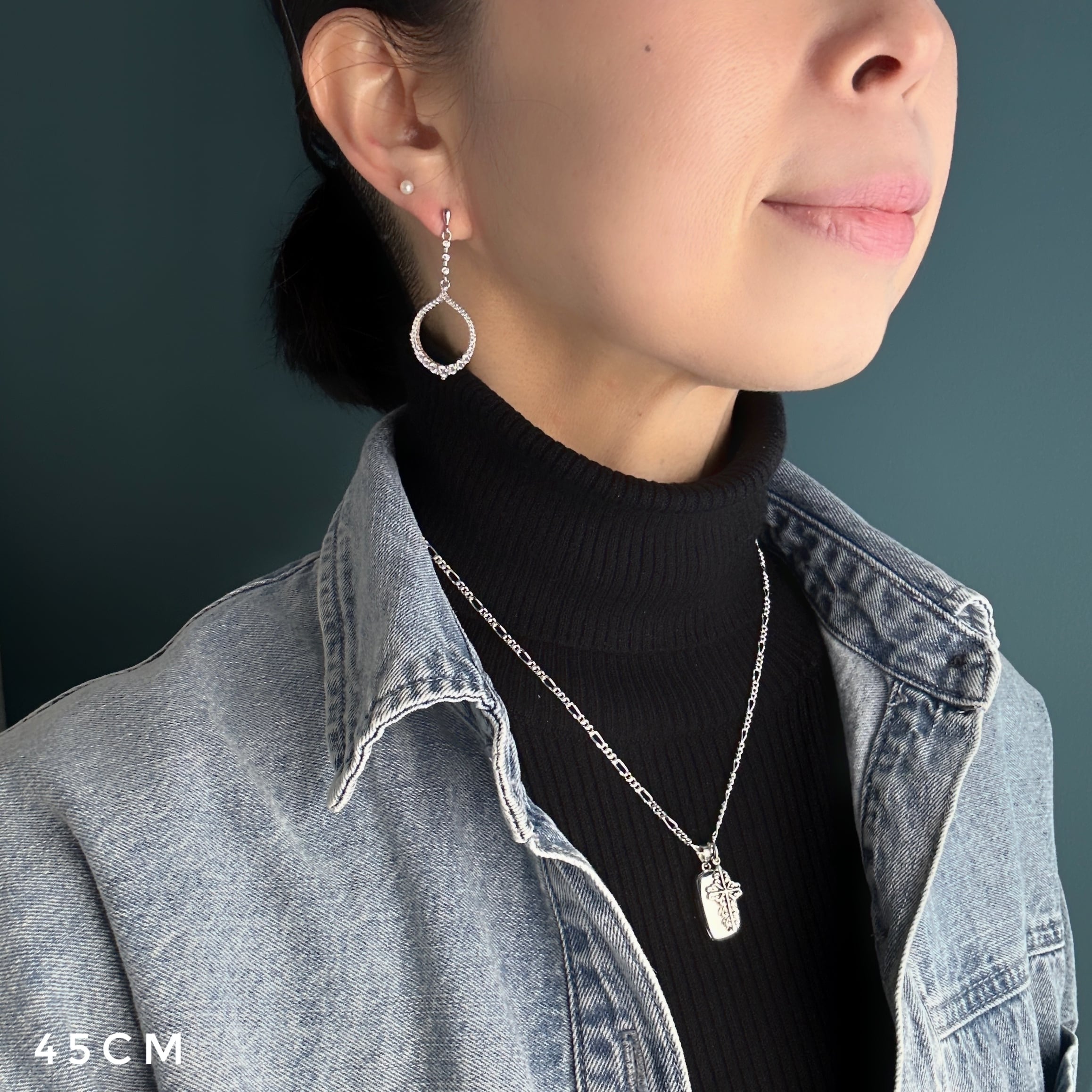 3way シンプル スクエア ロケット and クロス ペンダント （チェーン