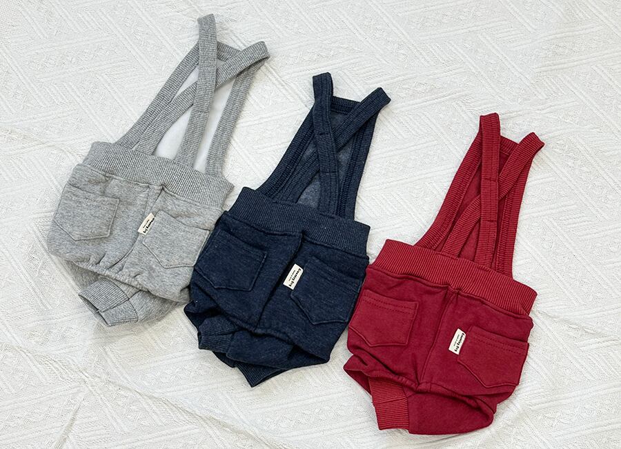sweat pants S ~ XL 3color / 犬服 スウェットパンツ 裏起毛 無地 冬 犬用 ボトム スポーティ パンツ ドッグウェア 綿 シンプル 小型犬 中型犬 重ね着 ズボン 韓国ワンコ服 ペット洋服 伸縮性 可愛い つなぎ サスペンダー