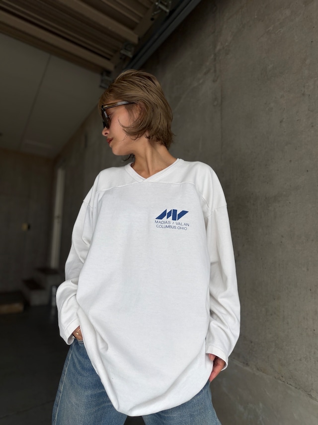 （CS2425）”Columbus Ohio” V-neck football long tee