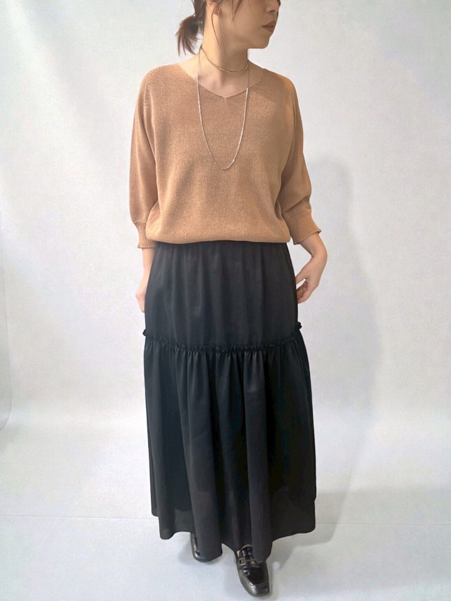 アクラグラナダモノフィラリネンスカート（ブラック）　