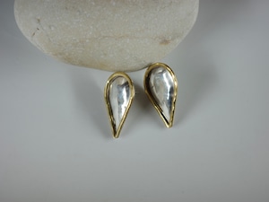 <vintage silver925>teardrop hammered pierce