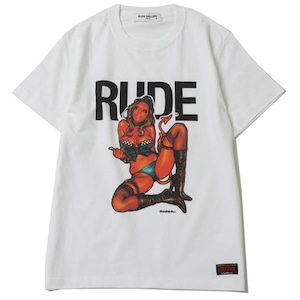 【RUDE GALLERY】ルードギャラリー "RUDE DEVILS GIRL TEE ＜ART WORK by Rockin' Jelly Bean＞" (WHITE)  メンズＴシャツ