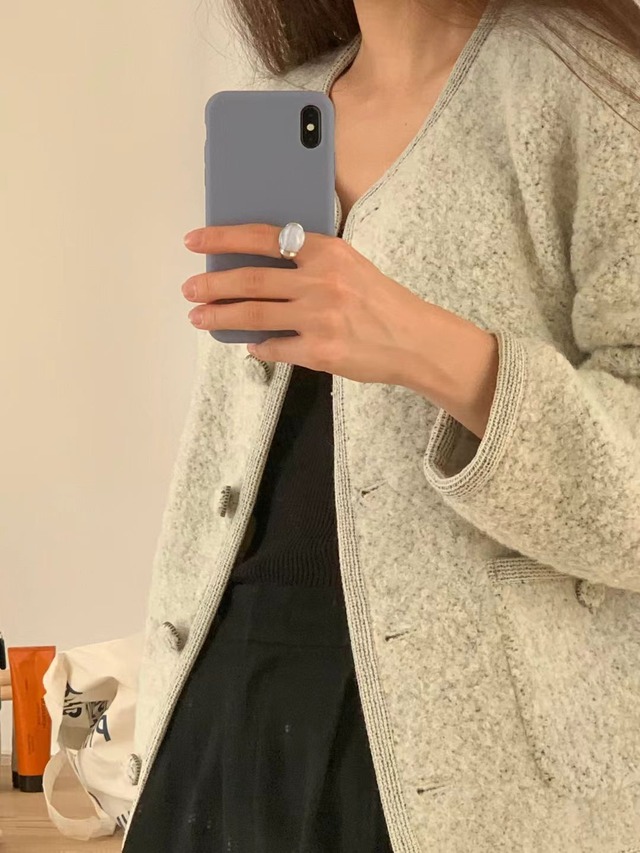 (OUNCE) alpaca boucle tweed jacket /2color