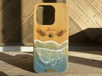 Island emblem/wood×resin misty blue wave case(bamboo)