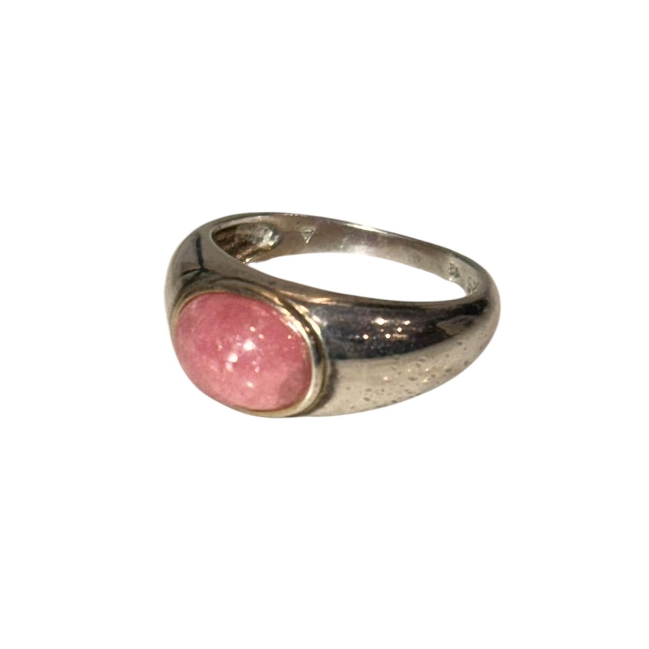 vintage silver pink stone ring