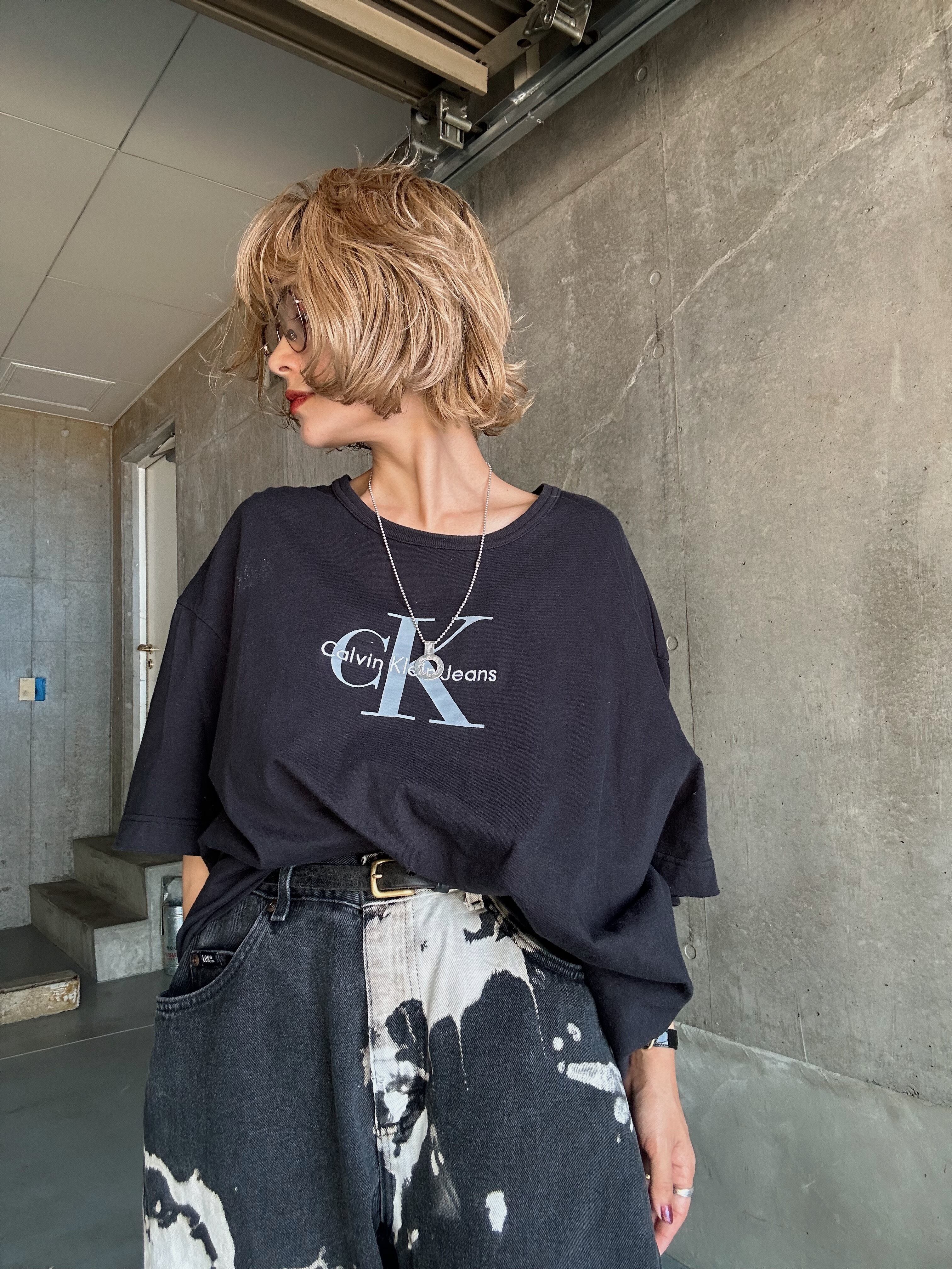 (CS2052)00’s OLD Calvin Klein Jeans logo t-shirt made in Mexico